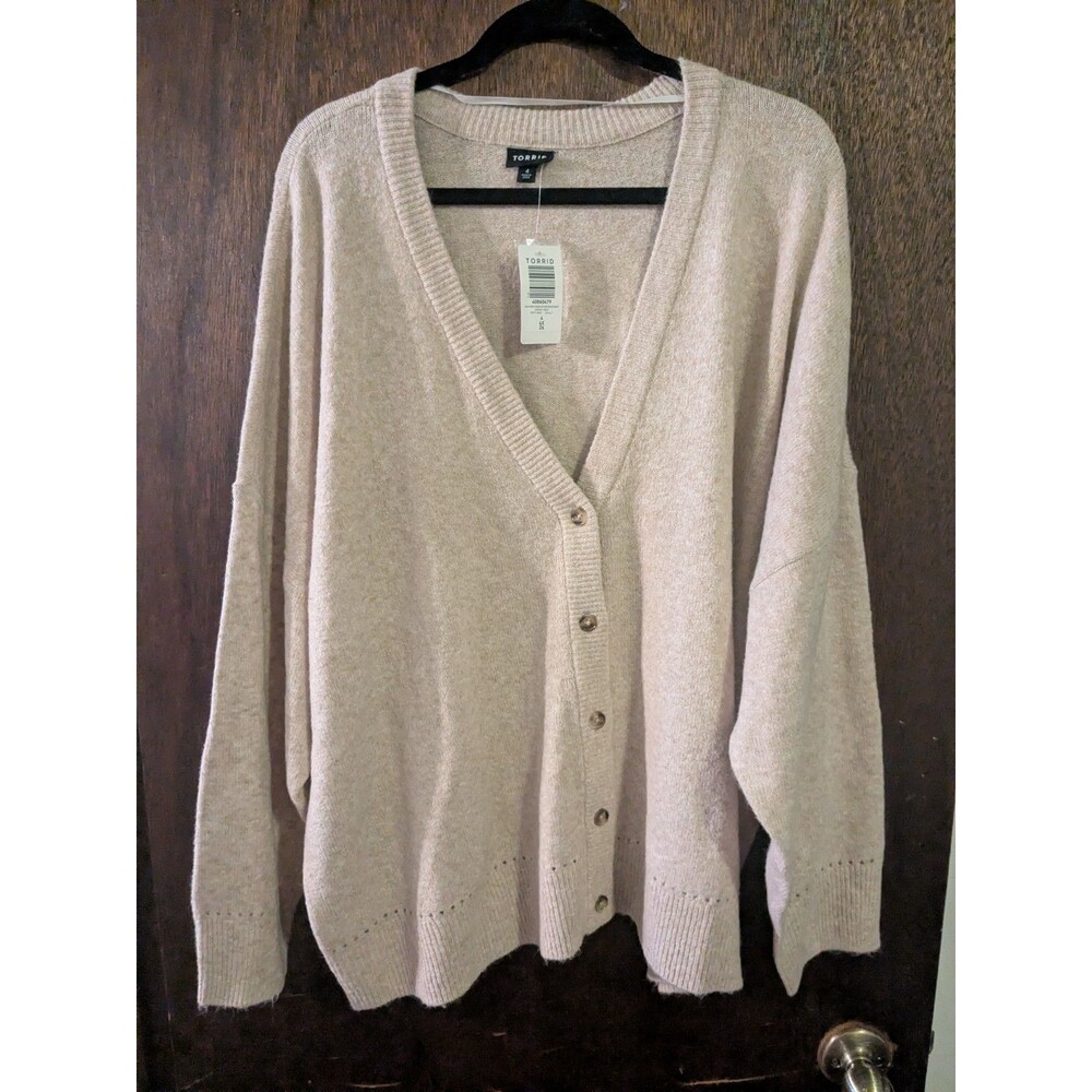 New Torrid 4x Vegan Cashmere V-Neck Drop Shoulder Cardigan